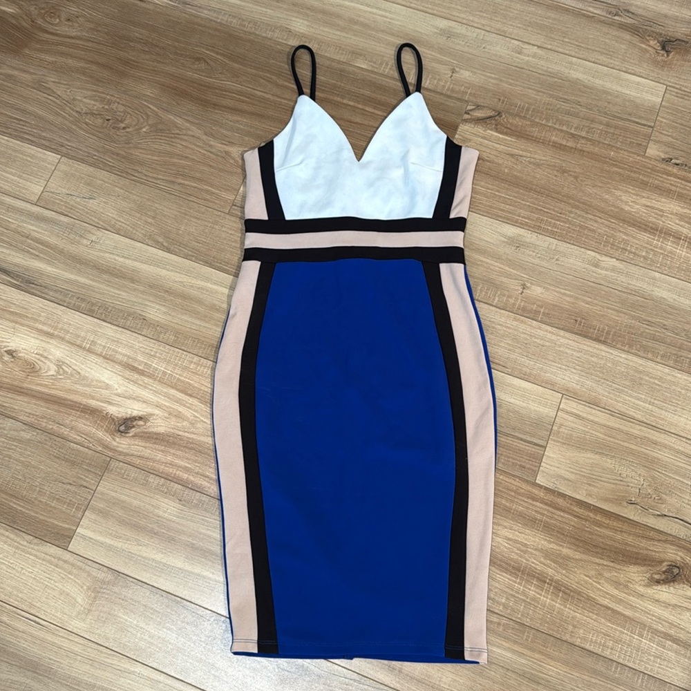 Elegant Blue and White Women's Dress